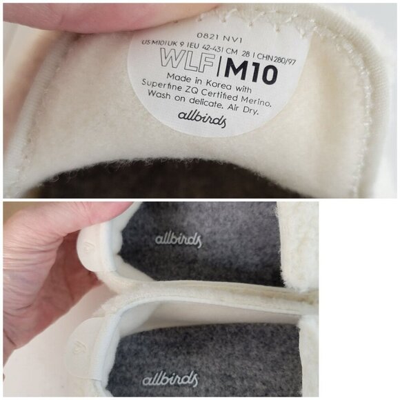 Allbirds Wool Lounger Fluff Natural White Merino Slip On Soft Cozy Boho - Picture 9 of 10